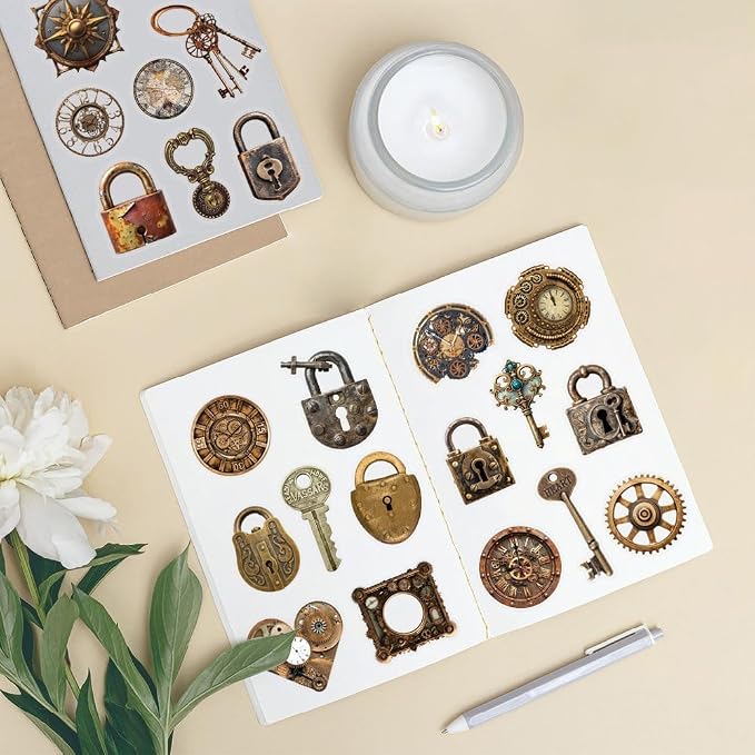 50 PCS Retro Mechanical Stickers