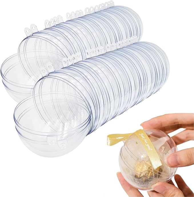 20 Clear Fillable Ornaments Balls- 80mm/3.15" Transparent Plastic Thickened