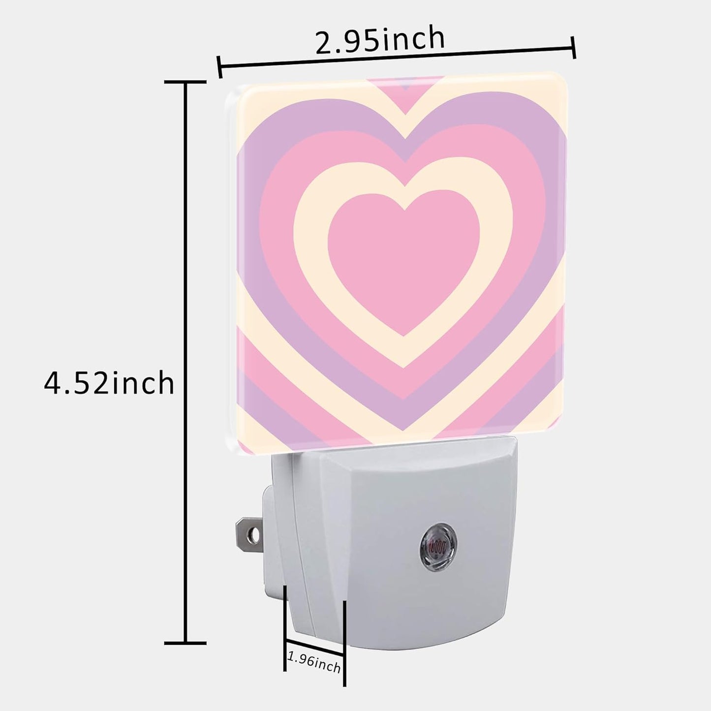 Pink Love Swirl Night Light for Kids, LED Night Light Plug into Wall with Dusk to Dawn Sensor for Girls Boys Women Men Room Decor, Hallway, Kitchen, Bathroom, Nursery, Stairs