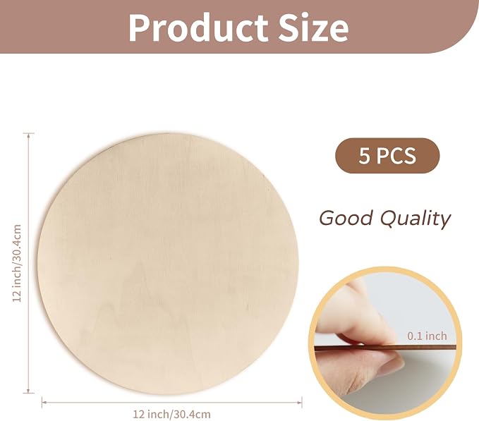 12 Inch Unfinished Wood Circles