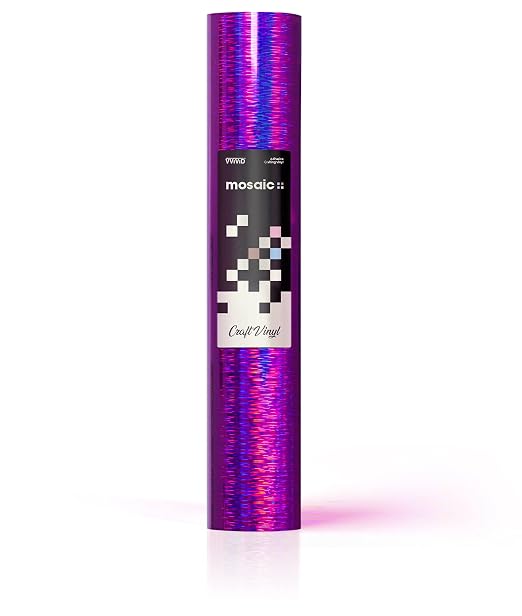 Mosaic+ Purple Brushed Holographic 1ft x 5ft Crafting Vinyl Crinkle-Free 8yr UV
