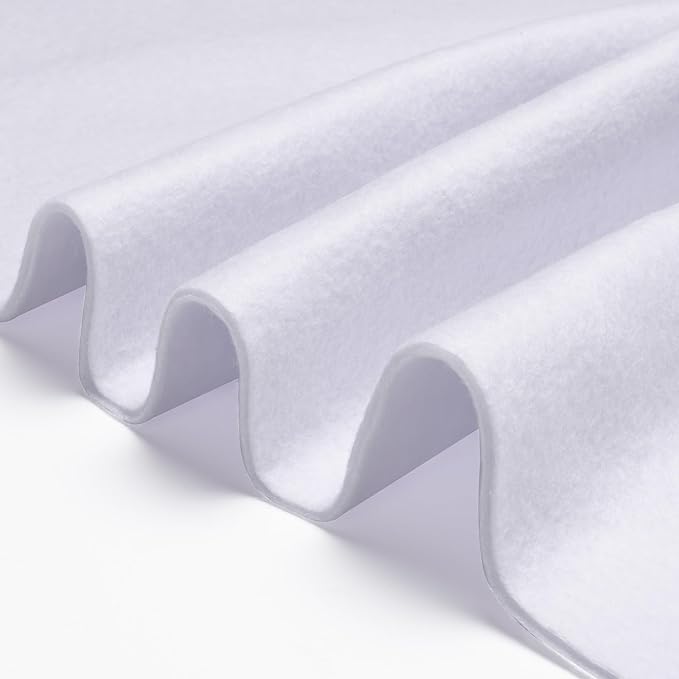 XSEINO Ice White Large Felt Fabric 36" X 36 ", 1.4 mm Thick Soft Felt Fabric