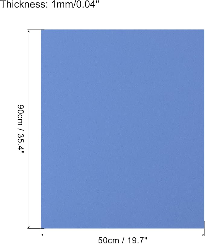 MECCANIXITY EVA Foam Sheets Dark Blue 19.7 Inch x 35.4 Inch 1mm Thick Crafts