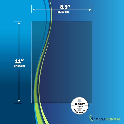 Clear Acrylic Sheets, 8.5" x 11", 0.02 Inch Transparent Thin Plastic Sheets