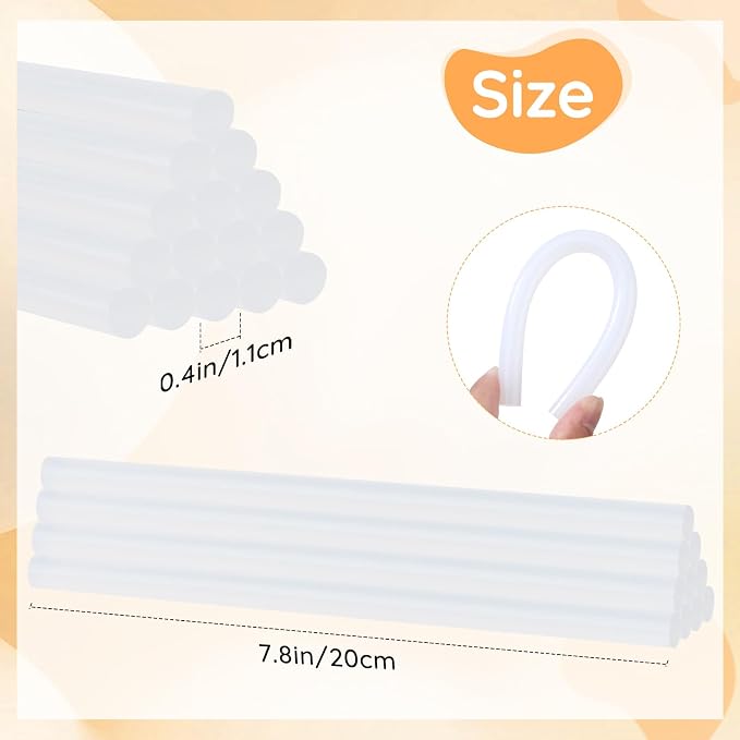 Glow in the Dark Glue Sticks, 72 Pack 0.43"x8" Full Size Hot Glue Sticks