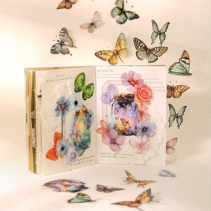 Transparent Butterflies Fairy Sticker Book