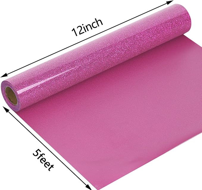 guangyintong Heat Transfer Vinyl Glitter Purple HTV Rolls, Glitter HTV Vinyl