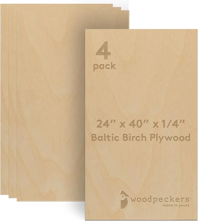 Baltic Birch Plywood 24 x 40 x 1/4 Inch- 6 mm Craft Wood, Stronger Than