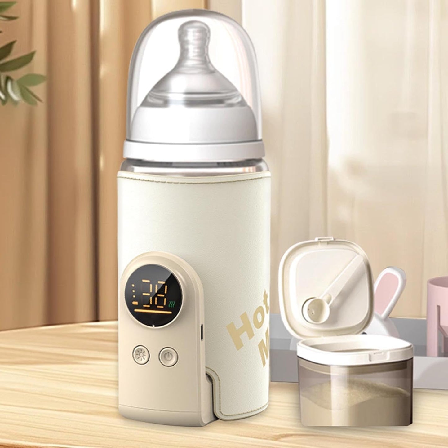 Bottle Warmer, Faster Heating Baby Milk Warmers for All Bottles with Accurate Temp Control Water Bath Tech and Auto Shut Off, Bottle Warmer for Breastmilk and Formula (6000mah)