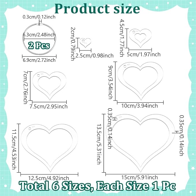 NBEADS 6Pcs Acrylic Quilting Templates Set