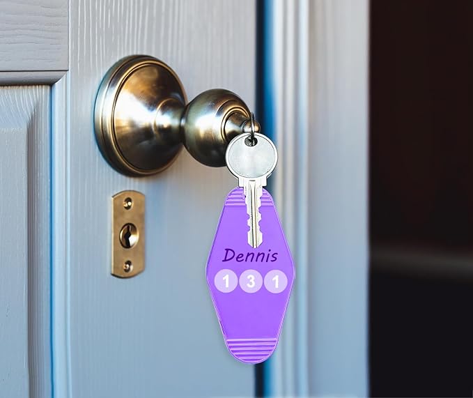 8PCS Motel Keychain Blank Hotel Key Tags Holder
