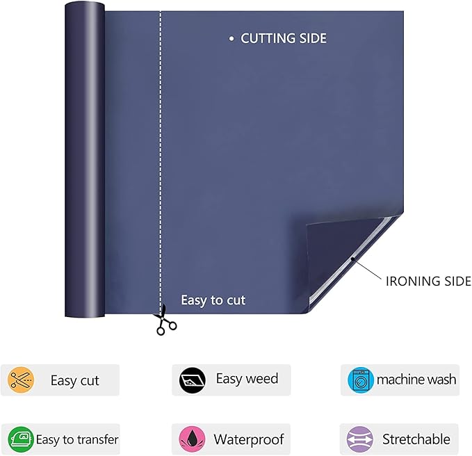 HTV Iron on Vinyl 12Inch by 25ft Roll HTV Heat Transfer Vinyl