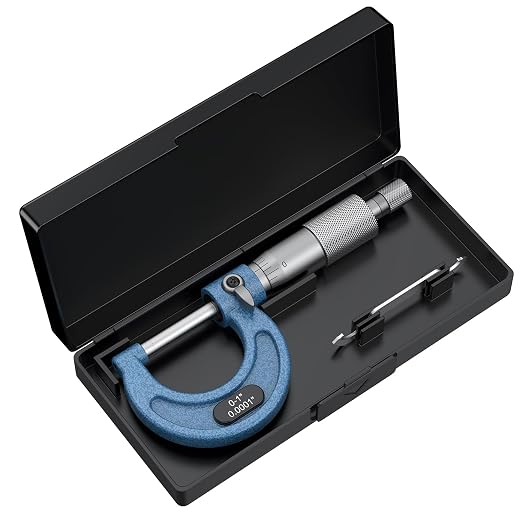 HDLNKAK Outside Micrometer, 0-1" Machinist Micrometer, 0.0001" Graduation