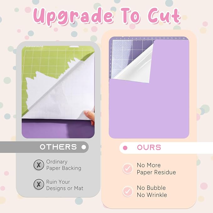 Tintnut Boho Permanent Vinyl 8 Pcs 12x10in Pale Lilac Purple Adhesive Vinyl |
