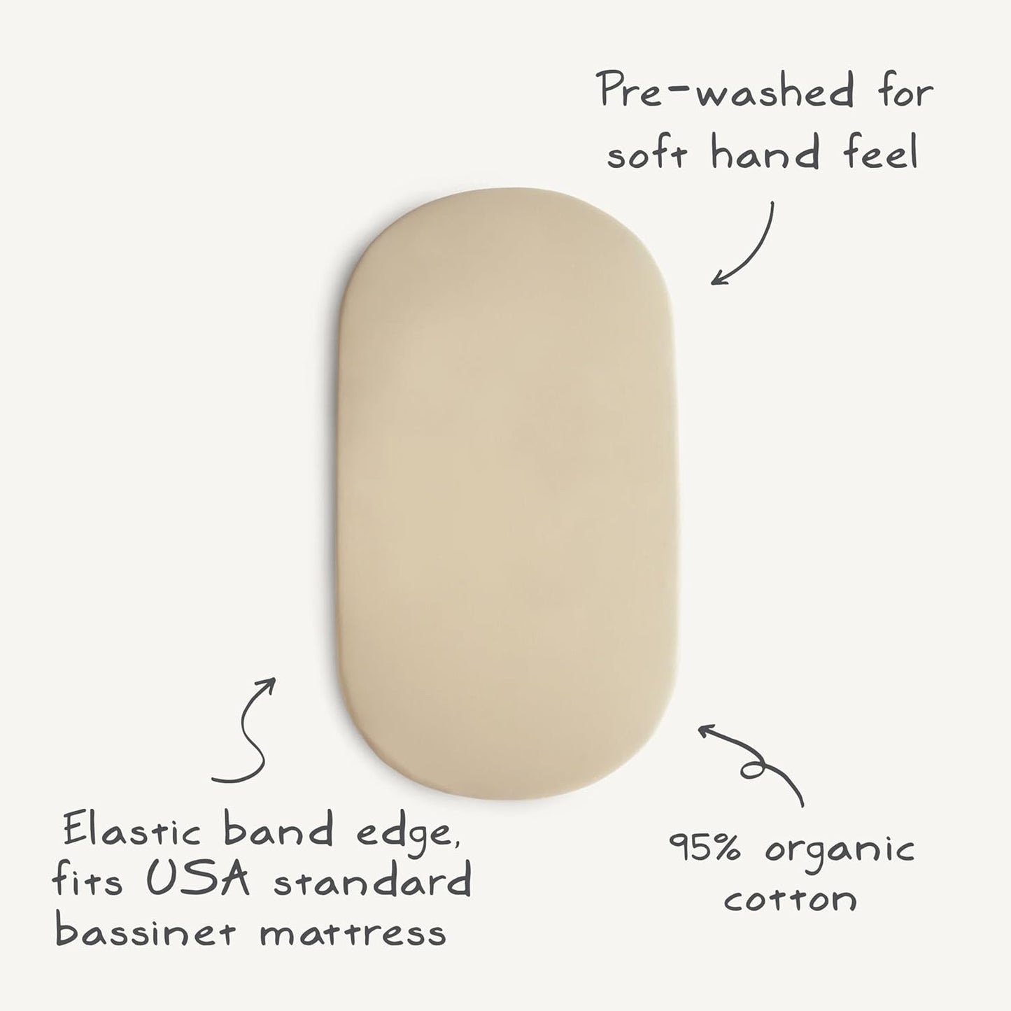 mushie Stretchy & Soft Bassinet Crib Sheet | Fitted 16" x 30" (Rainbows)