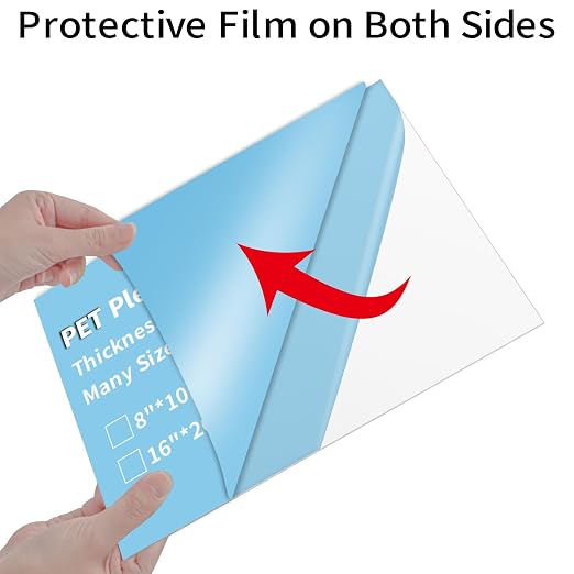 5 Pack 18x24 PET Plexiglass Sheets 0.04" Thick Clear Plexiglass Panels