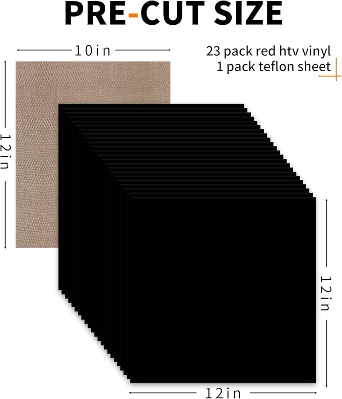HTVRONT Black HTV Heat Transfer Vinyl Bundle: 24 Pack 12"x12" Iron on Vinyl |