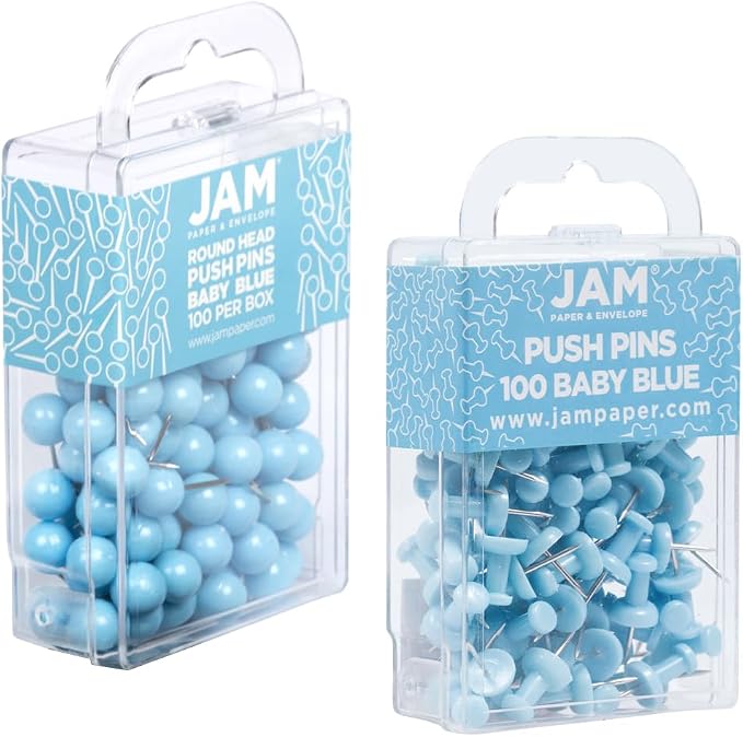 JAM PAPER Colorful Push Pins