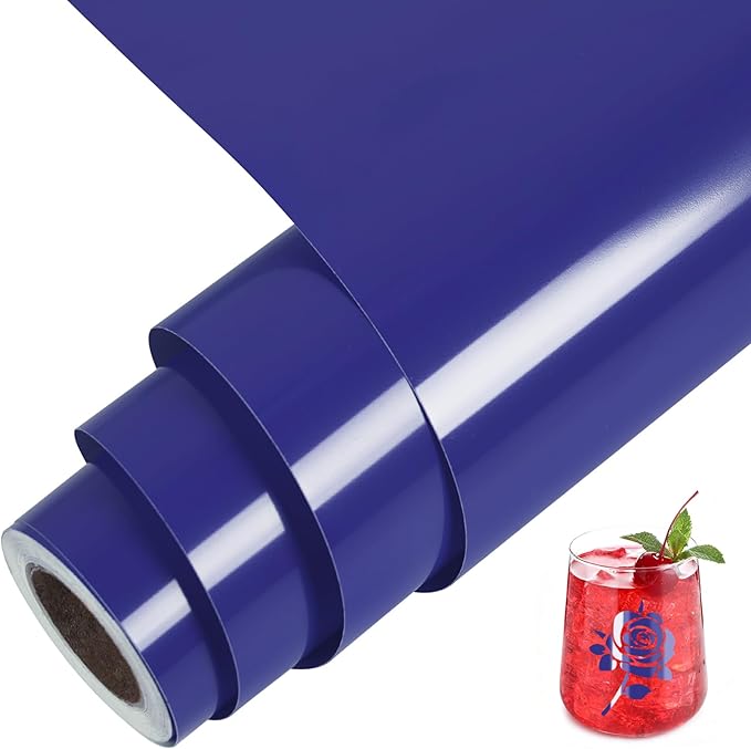 TORC Navy Blue Permanent Vinyl 12" x 14 FT Glossy Navy Adhesive Vinyl Roll