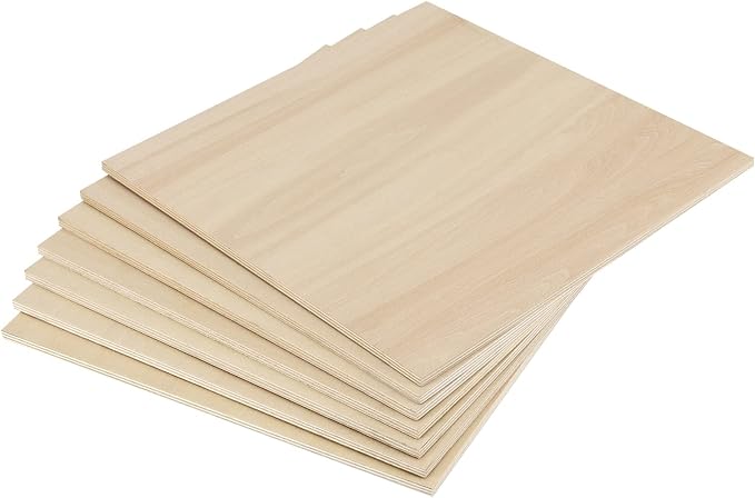 JEUIHAU 20 PCS 10 x 10 Inch Basswood Sheets, 1/4 Inch Thick Square Plywood