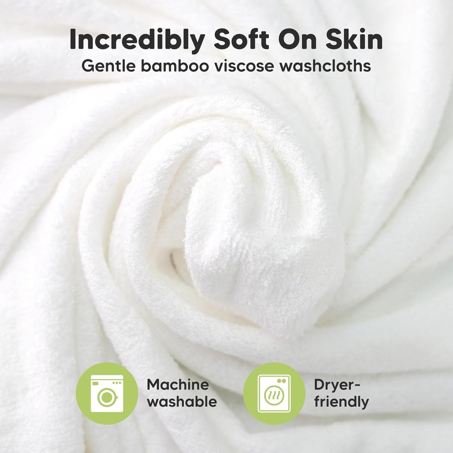 6-Pack Baby Washcloths - Soft Absorbent Viscose from Bamboo Wash Cloths for Babies, Kids, Toddlers, Infant, Newborn Bath Towels, Gentle on Sensitive Skin, 10x10 Reusable Face Towels (Sunshine)