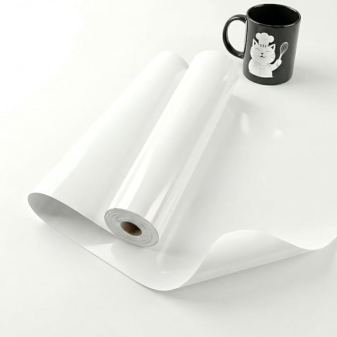 White Permanent Vinyl for Cricut Cutting Machine, Waterproof, Durable White