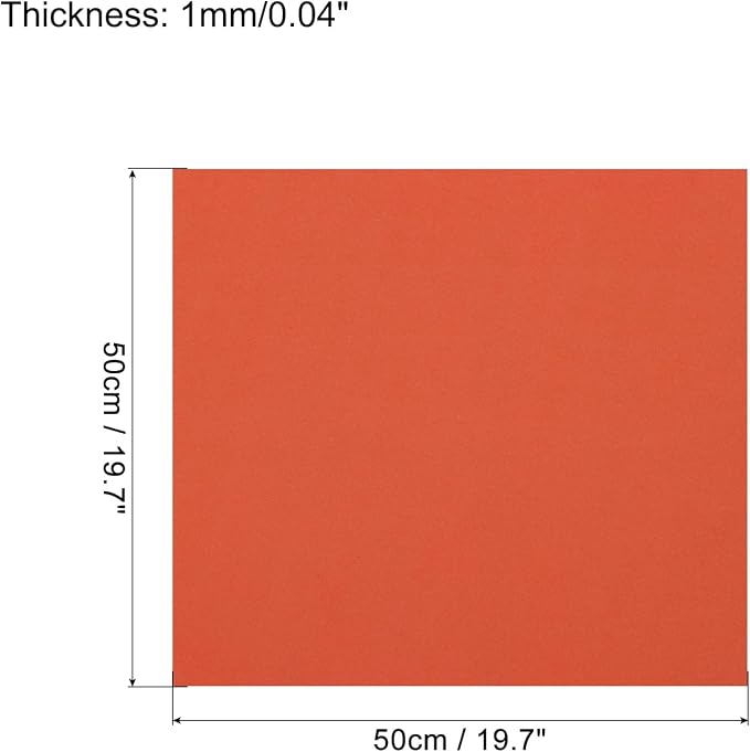 MECCANIXITY EVA Foam Sheets Orange Red 19.7 Inch x 19.7 Inch 1mm Thick Crafts