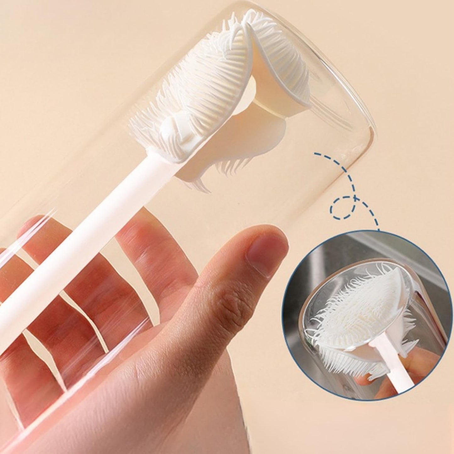 360° Flexible Silicone Bottle Brush with Long Handle, Deep Cleaning Brush for Long Bottle, Narrow Neck Bottle, Water Bottles, Baby Bottles, Flasks (1PCS)