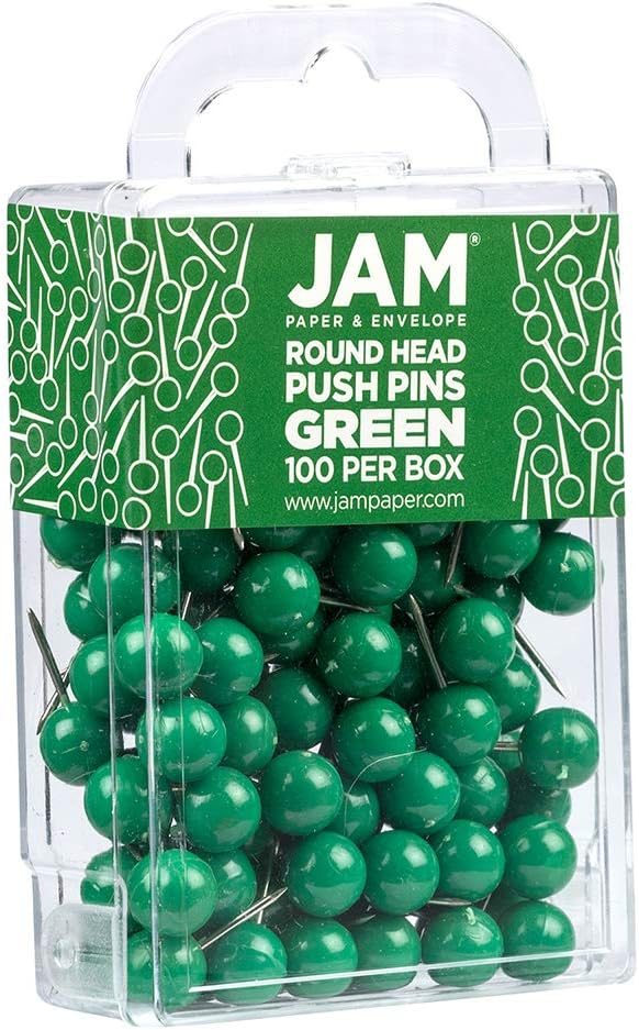 JAM PAPER Colorful Push Pins