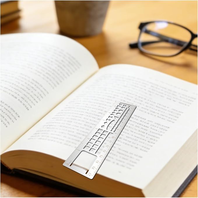 Metal Bookmark Ruler for Journals, Habit Tracker, Drawing Measuring Tools