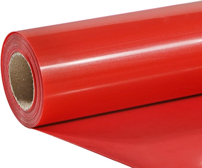 TUMIYA Red Heat Transfer Vinyl HTV Rolls, Glossy Adhesive HTV Vinyl