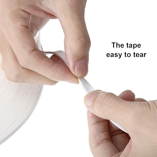 Tatuo 2 Rolls Double Sided Foam Tape 1/4 Inch by 50 Feet White PE Foam Tape