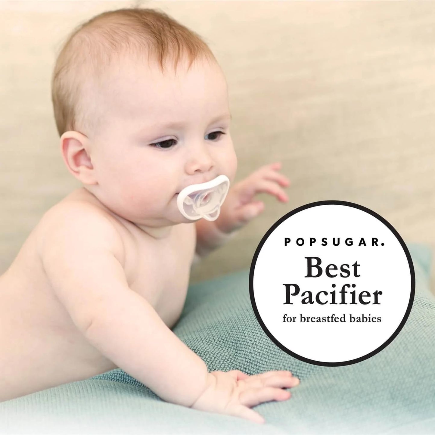 Nanobebe Baby Pacifiers 0-3 Month - Orthodontic, Curves Comfortably with Face Contour, Award Winning for Breastfeeding Babies, 100% Silicone - BPA Free. Perfect Baby Registry Gift 2pk,White