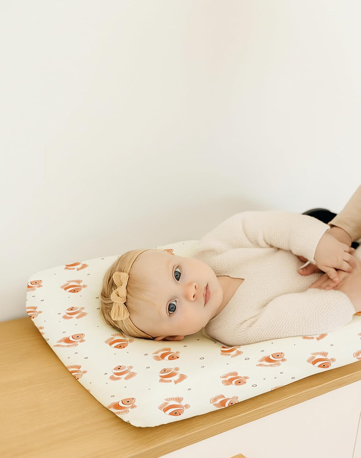 Changing Pad Cover for Baby Boys Girls 2 Pack, Fits Standard 32”×16” Changing Table Pads, Silky Breathable Stretch Knit, Machine Washable (Nemo Dots)