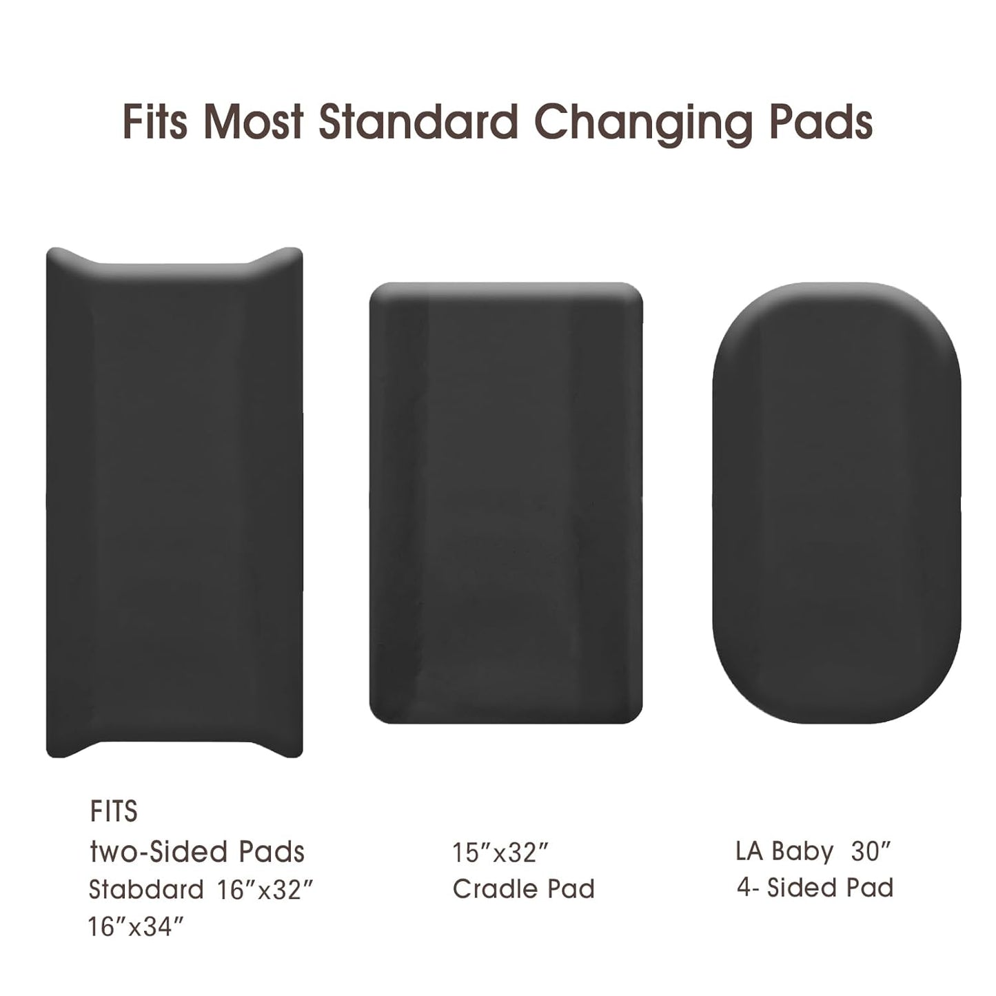 david's Kids 3 Pack Changing Pad Cover Set, Ultra Soft Breathable Cozy Microfiber Diaper Change Table Sheets for Baby Girls, Fit Most Changing Pads, Black