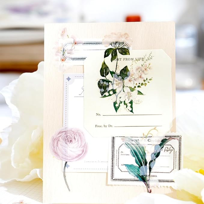 100 Pcs Blue Flower Stickers, Wildflower Stickers
