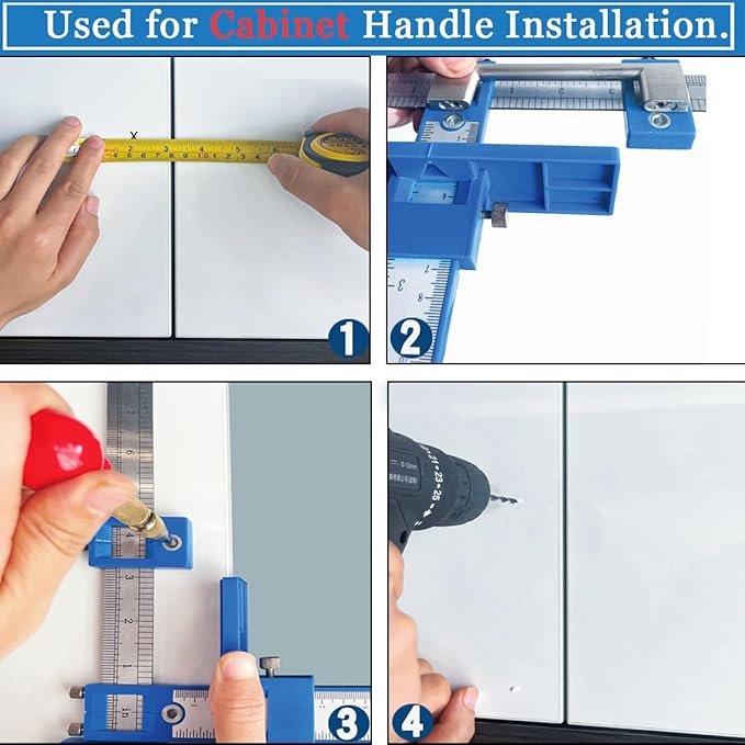 King&Charles Cabinet Hardware Jig & Automatic Center Punch Set. | Avoid Jitter