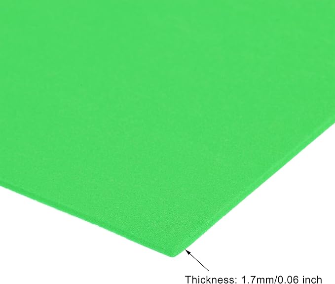 uxcell Light Green EVA Foam Sheets 11 x 8 inch 1.7mm Thickness