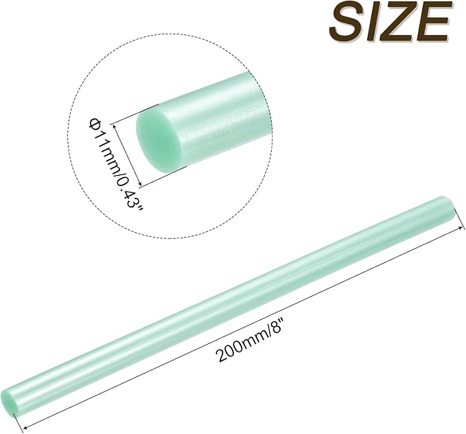 uxcell Mini Hot Glue Sticks for Glue Gun 11mm x 200mm Light Grass Green 12pcs