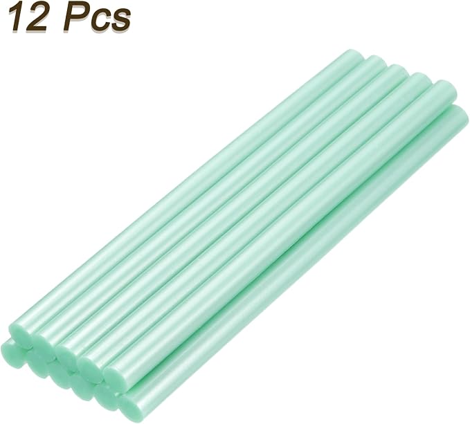uxcell Mini Hot Glue Sticks for Glue Gun 11mm x 200mm Light Grass Green 12pcs