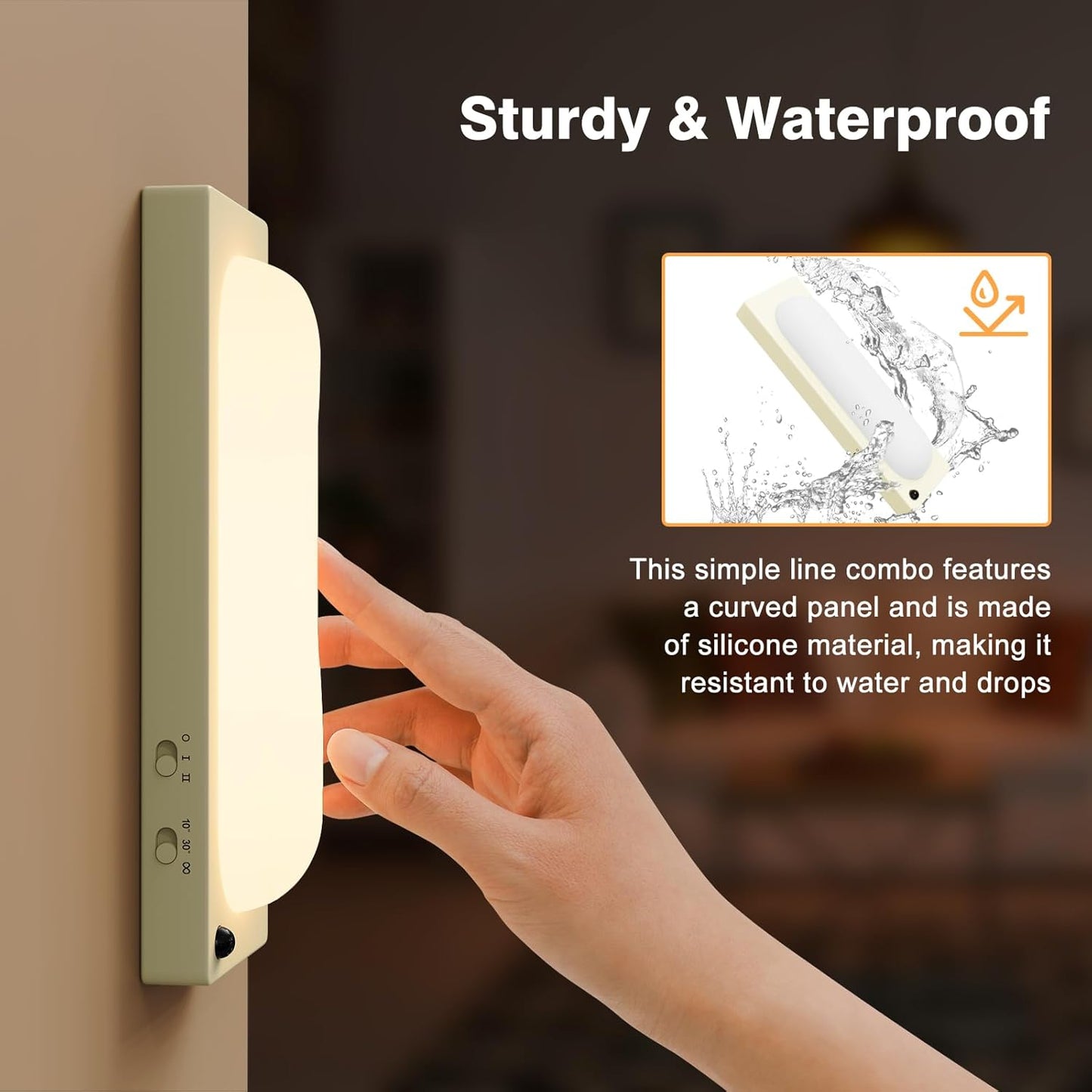Under Cabinet Lighting, USB-C Rechargeable 2700K Dimmer LED Battery Operated Under Counter Lights Stick On Magnetic Wireless Closet Lights for Desk, Stairs, Wardrobe, Wine Cabinet