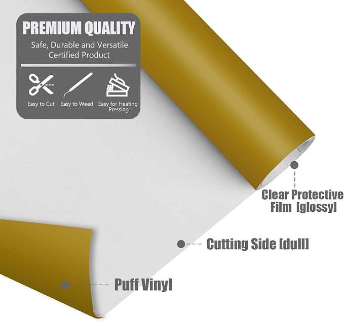 TransWonder Gold Puff Vinyl Heat Transfer
