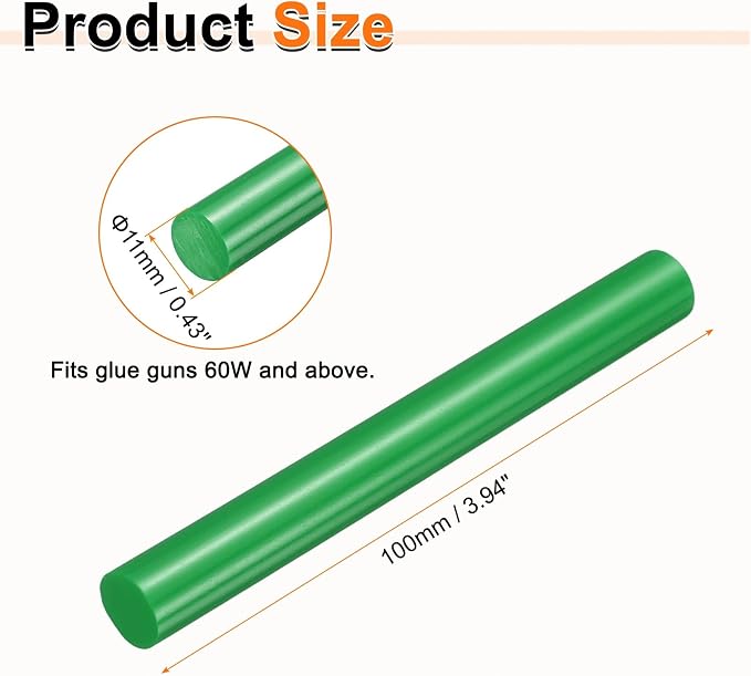 HARFINGTON 10pcs Hot Glue Sticks 0.43" Dia x 3.94" Long EVA Mini Hot Melt