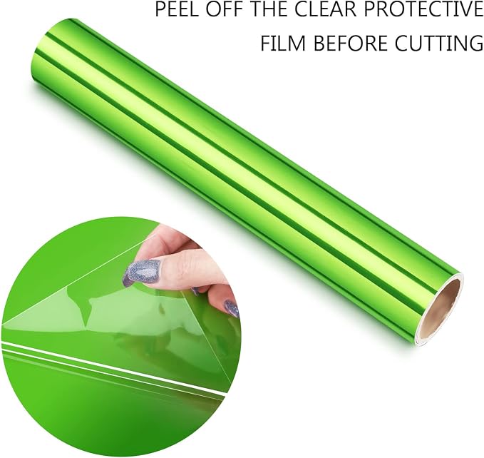 TECKWRAP Chrome Vinyl Neon Green Metallic Permanent Vinyl Bubble Free 1ftx5ft