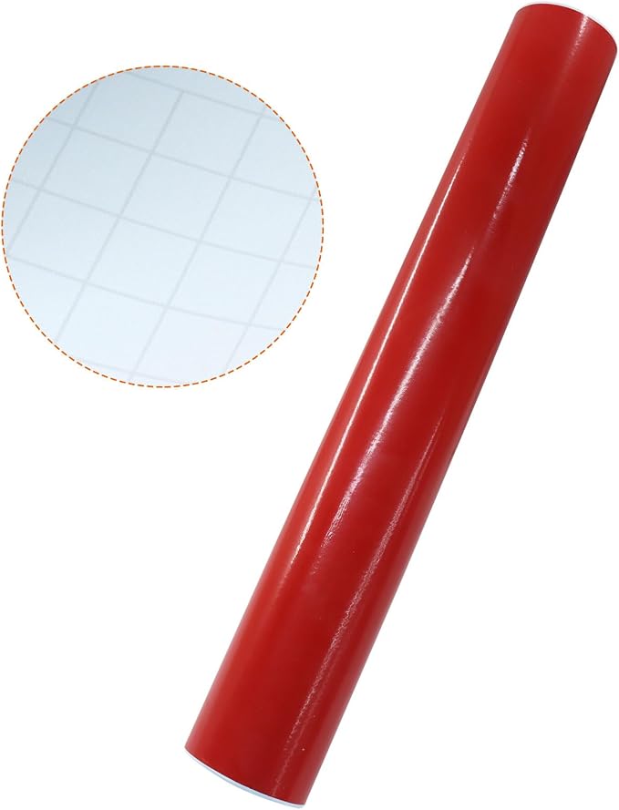Luomorgo Red Permanent Vinyl Roll, 1 Roll | Waterproof Adhesive Vinyl,