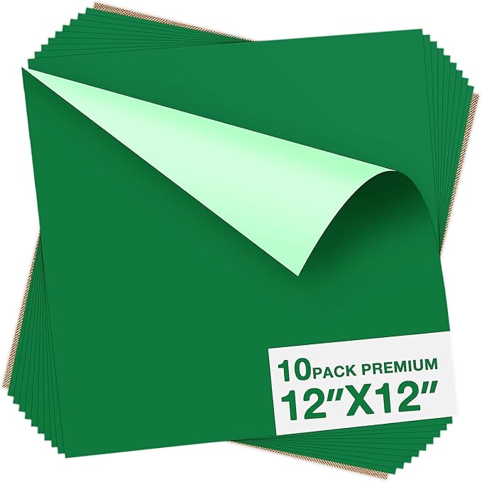 Dysania Green Heat Transfer Vinyl, 10 Pack 12 x 12in Green HTV Vinyl | Iron on