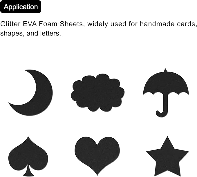uxcell Black EVA Foam Sheets, 11.8x7.9 in 1.8mm Thick Handicraft Foam Paper