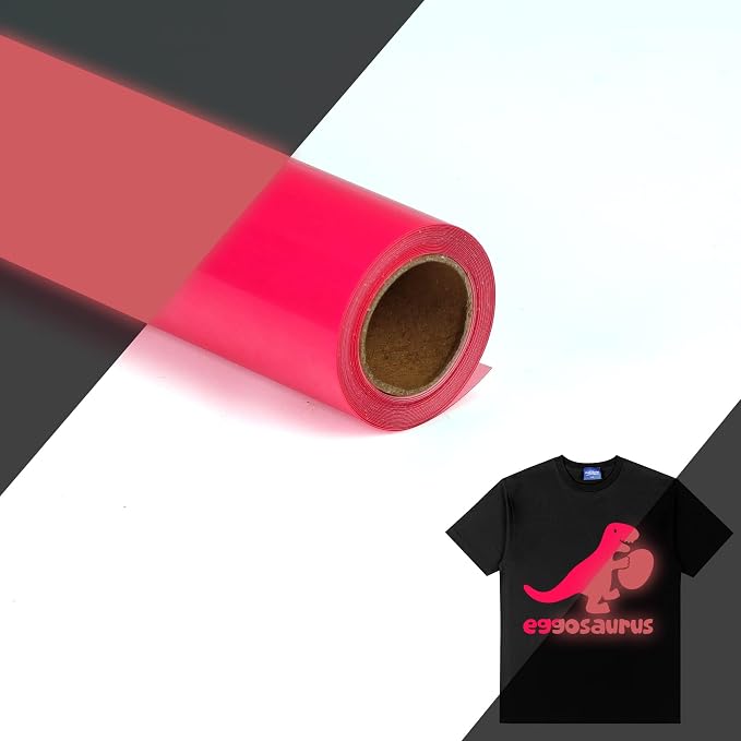 HTVVETUR Glow in The Dark HTV Heat Transfer Vinyl Roll 12 Inch by 20 Feet Iron