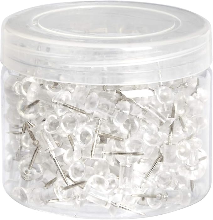 Amazon Basics Push Pins Tacks, Steel Point,