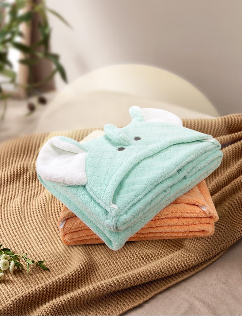 Toddler Towels with Hood Kids Towels Bath Baby Hooded Towel for Kids 0-5 Years, 2-Pack Soft Absorbent Baby Bath Towel Hooded Toddler Bath Towel Thick 50''x32''